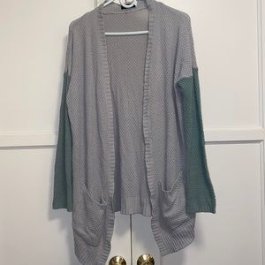 BDG Gray Turquoise Medium Cardigan Sweater